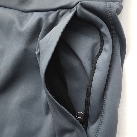 32 DEGREES COOL Men's Dark Grey Athletic Stretch Shorts Zippered Pockets Small - Picture 3 of 12